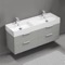 Double Bathroom Vanity, Floating, 56